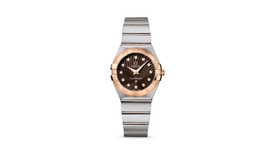 Omega Constellation Quartz 27 Brushed Stainless Steel / Red Gold / Brown Supernova