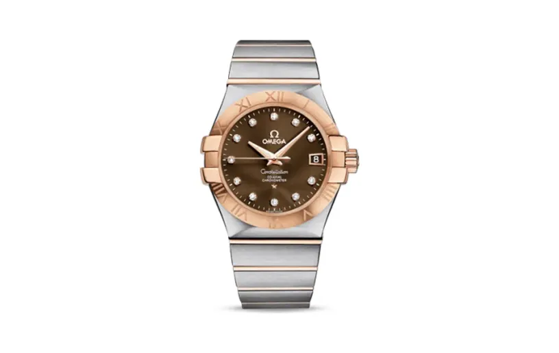 Omega Constellation Co-Axial 35 Stainless Steel / Red Gold / Brown