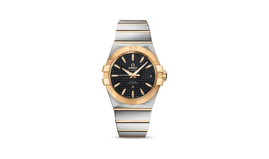 Omega Constellation Co-Axial 38 Stainless Steel / Yellow Gold / Lozenge Black