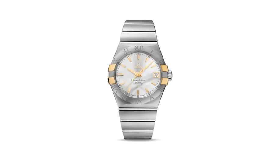 Omega Constellation Co-Axial 38 Stainless Steel / Yellow Gold Claws / Silver
