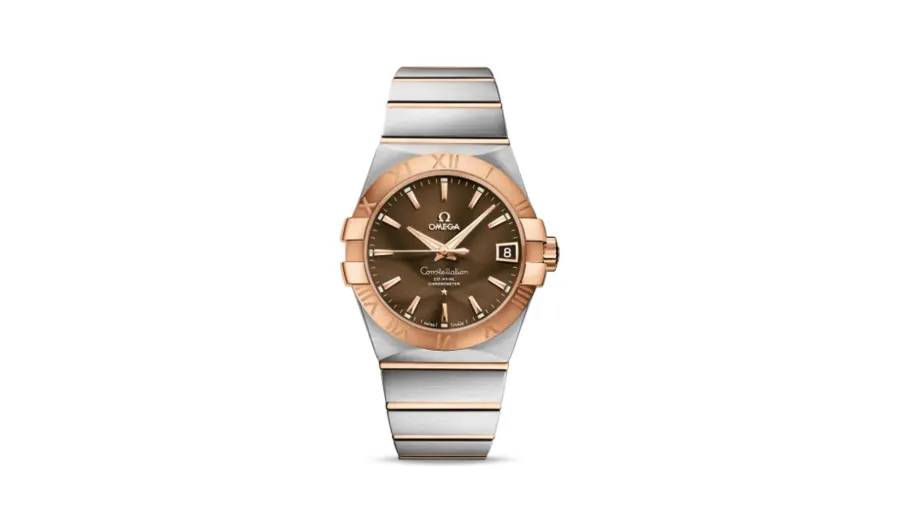 Omega Constellation Co-Axial 38 Stainless Steel / Red Gold / Brown