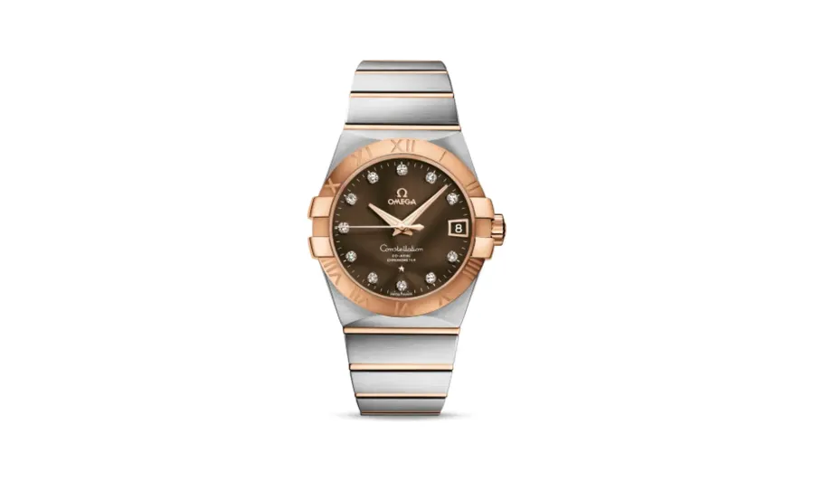 Omega Constellation Co-Axial 38 Stainless Steel / Red Gold / Brown