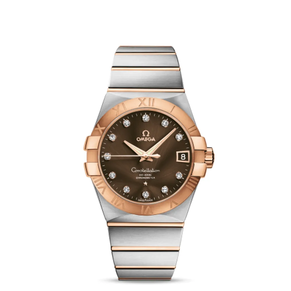 Omega Constellation Co-Axial 38 Stainless Steel / Red Gold / Brown