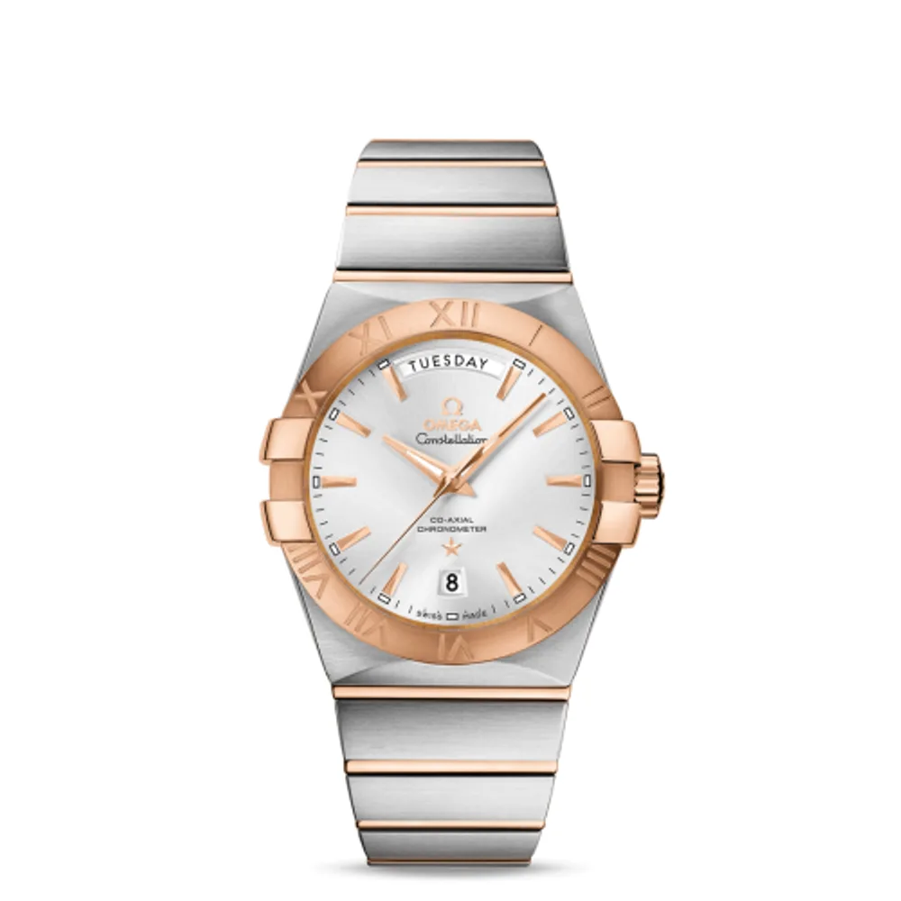 Omega Constellation Co-Axial 38 Co-Axial Day-Date Stainless Steel / Red Gold / Silver