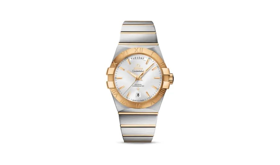 Omega Constellation Co-Axial 38 Day-Date Stainless Steel / Yellow Gold / Silver