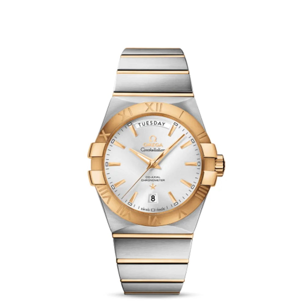 Omega Constellation Co-Axial 38 Day-Date Stainless Steel / Yellow Gold / Silver