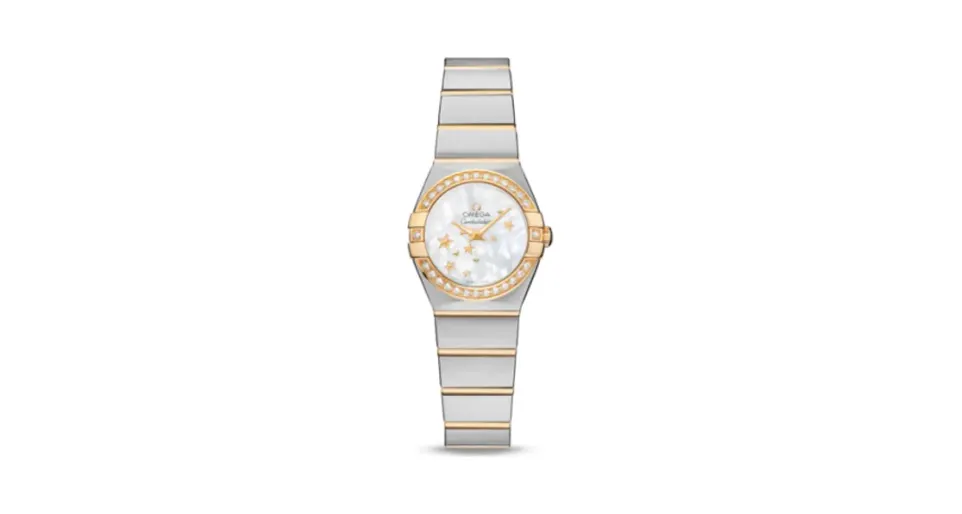 Omega Constellation Quartz 24 Brushed Stainless Steel / Yellow Gold / Diamond / MOP Stars