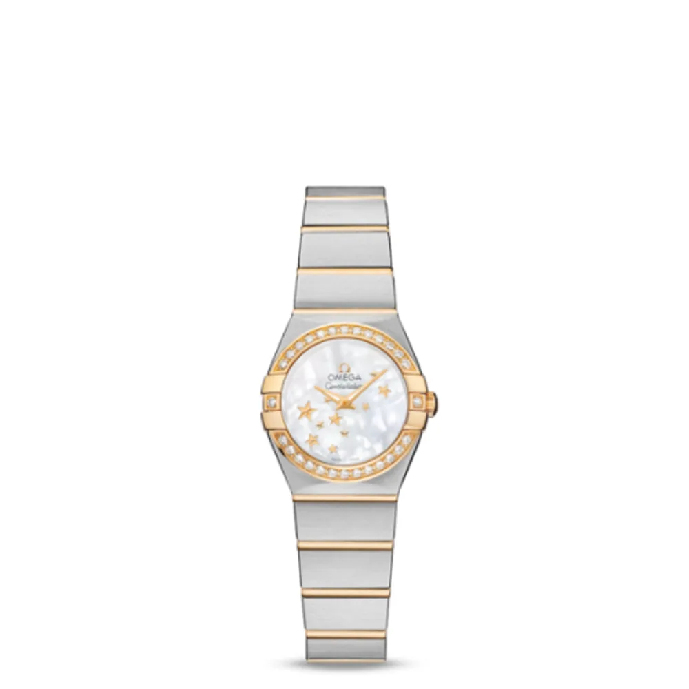 Omega Constellation Quartz 24 Brushed Stainless Steel / Yellow Gold / Diamond / MOP Stars