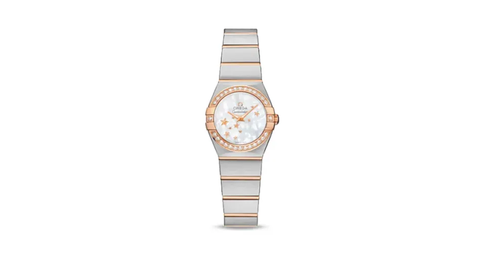 Omega Constellation Quartz 24 Brushed Stainless Steel / Red Gold / Diamond / MOP Stars