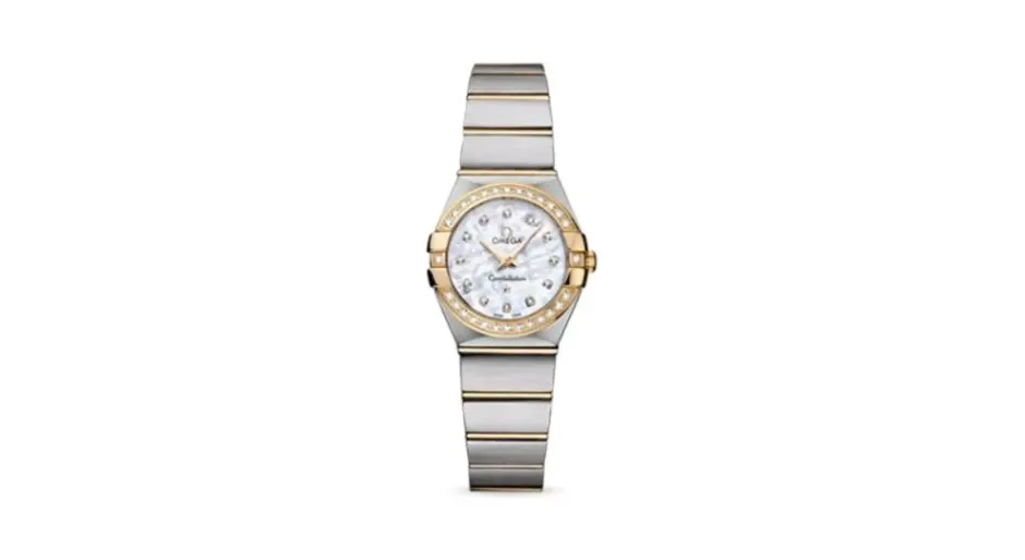 Omega Constellation Quartz 24 Brushed Stainless Steel / Yellow Gold / Diamond / MOP