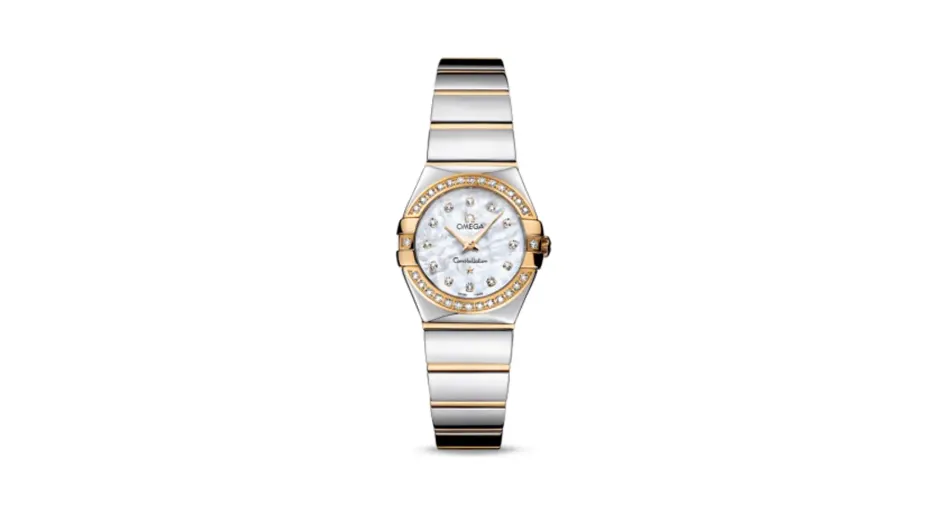 Omega Constellation Quartz 24 Polished Stainless Steel / Yellow Gold / Diamond / MOP