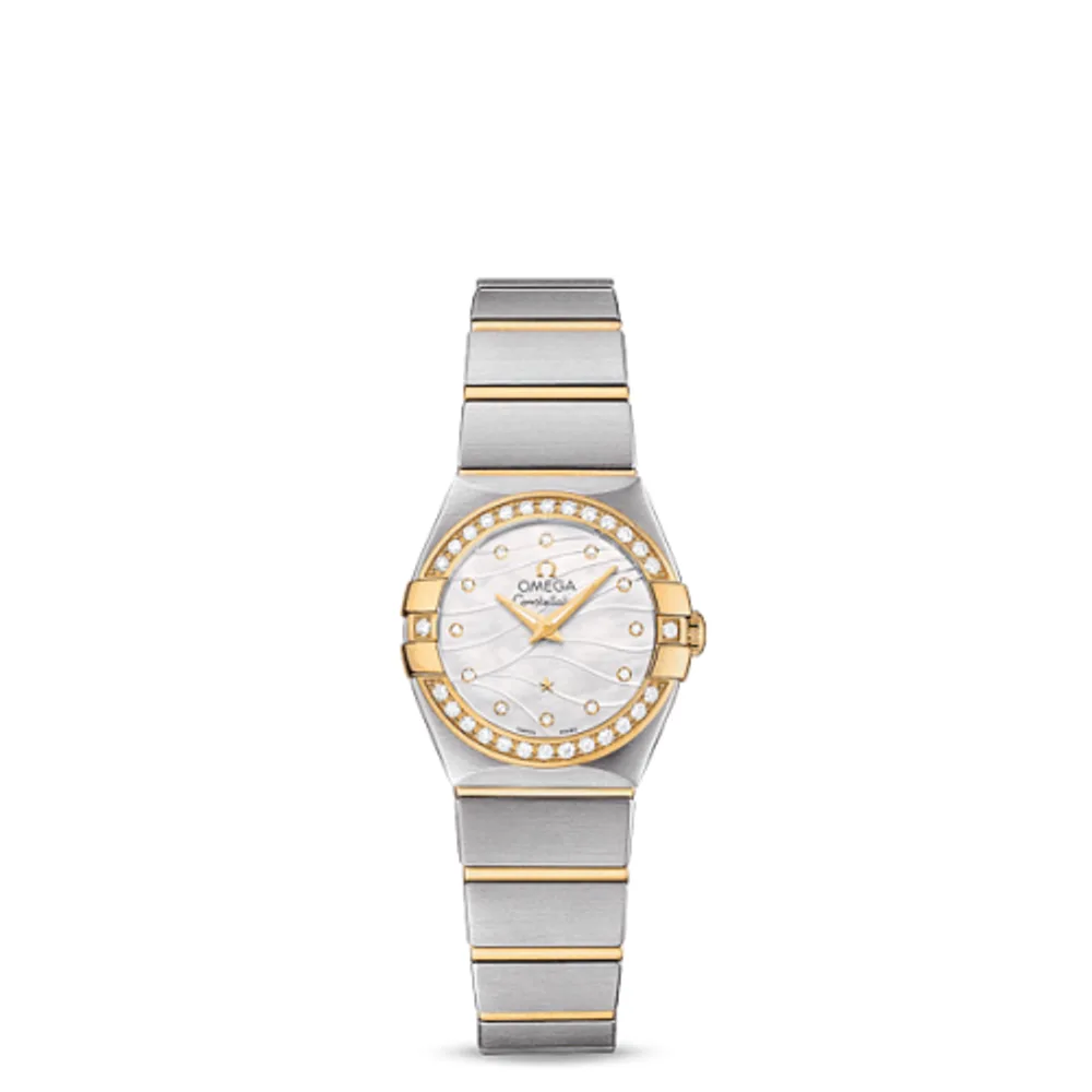 Omega Constellation Quartz 24 Brushed Stainless Steel / Yellow Gold / Diamond / Wavy MOP