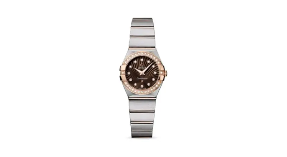 Omega Constellation Quartz 24 Brushed Stainless Steel / Red Gold / Diamond / Brown Supernova