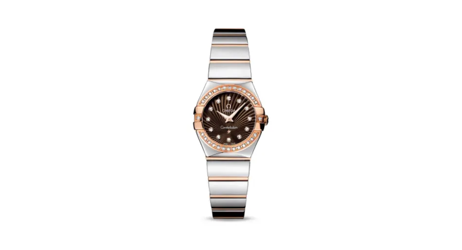 Omega Constellation Quartz 24 Polished Stainless Steel / Red Gold / Diamond / Brown Supernova
