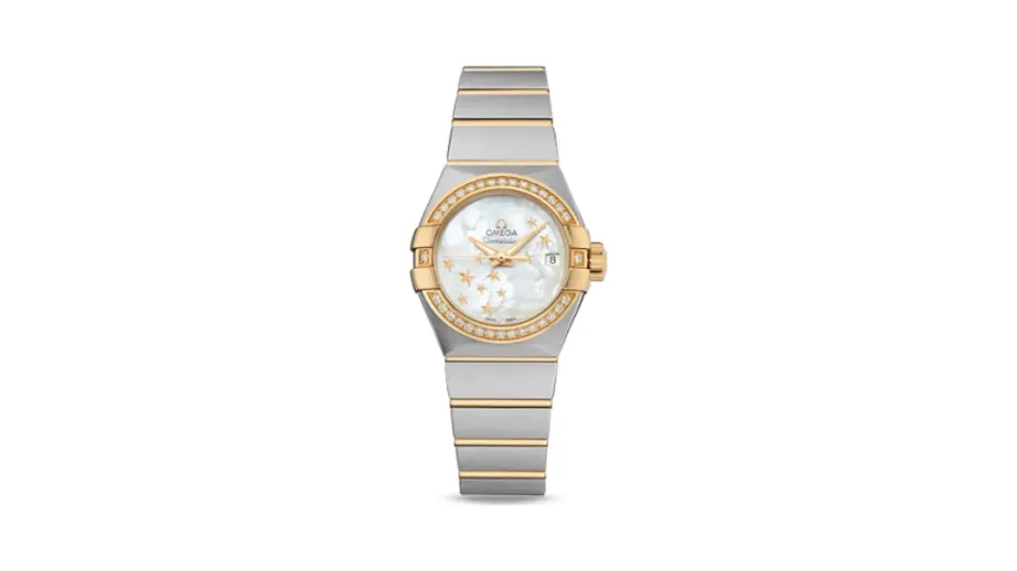 Omega Constellation Co-Axial 27 Brushed Stainless Steel / Yellow Gold / Diamond / MOP Stars