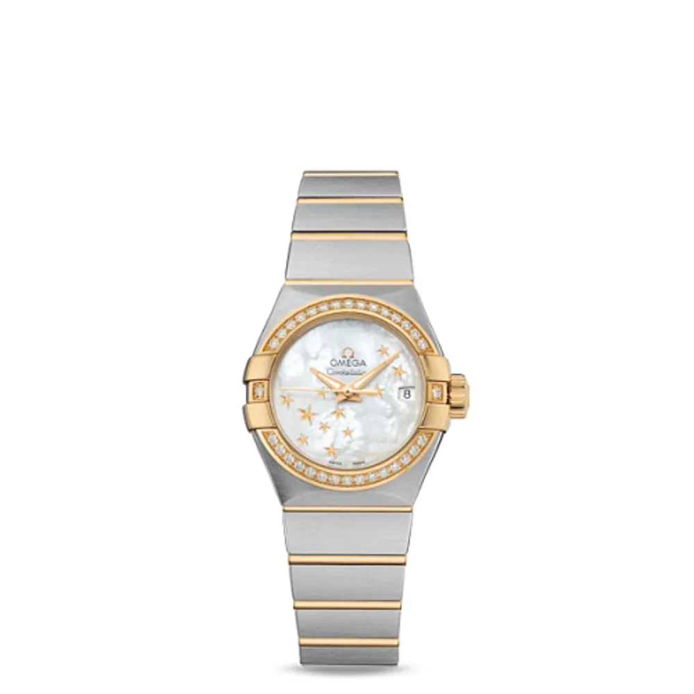 Omega Constellation Co-Axial 27 Brushed Stainless Steel / Yellow Gold / Diamond / MOP Stars