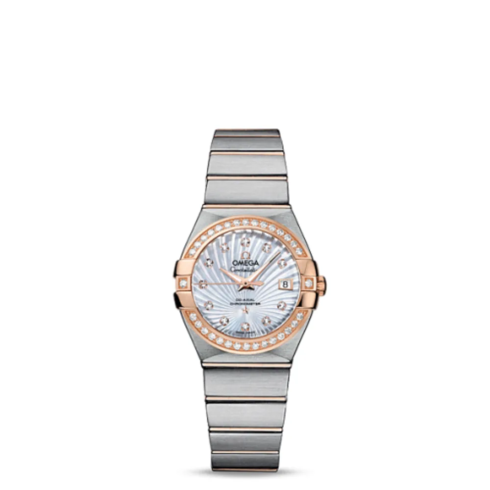 Omega Constellation Co-Axial 27 Brushed Stainless Steel / Red Gold / Diamond / MOP Supernova