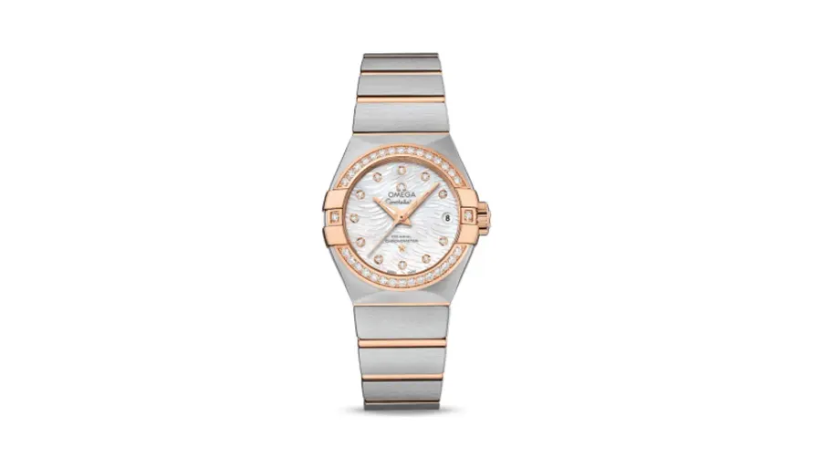 Omega Constellation Co-Axial 27 Brushed Stainless Steel / Red Gold / Diamond / MOP