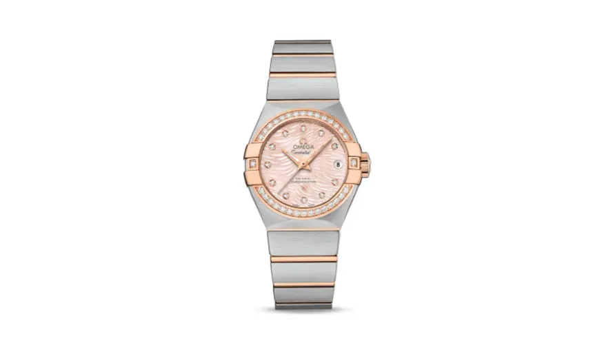 Omega Constellation Co-Axial 27 Brushed Stainless Steel / Red Gold / Diamond / Pink MOP