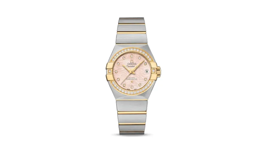 Omega Constellation Co-Axial 27 Brushed Stainless Steel / Yellow Gold / Diamond / Pink MOP