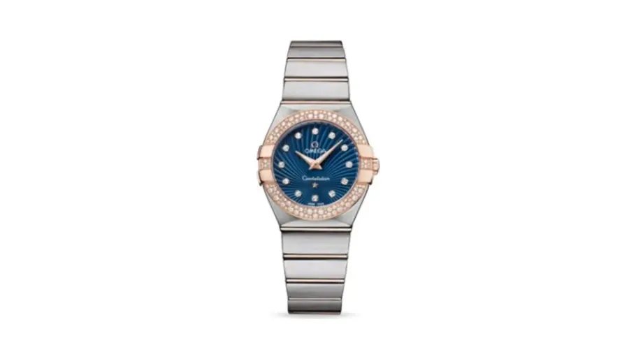 Omega Constellation Quartz 27 Brushed Stainless Steel / Red Gold / Snow / Blue Supernova