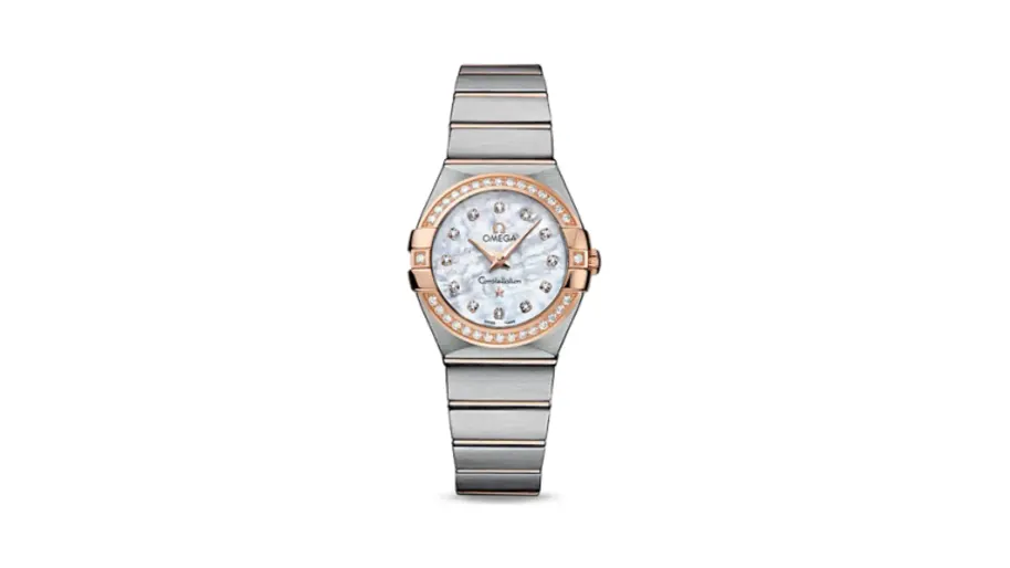 Omega Constellation Quartz 27 Brushed Stainless Steel / Red Gold / Diamond / MOP