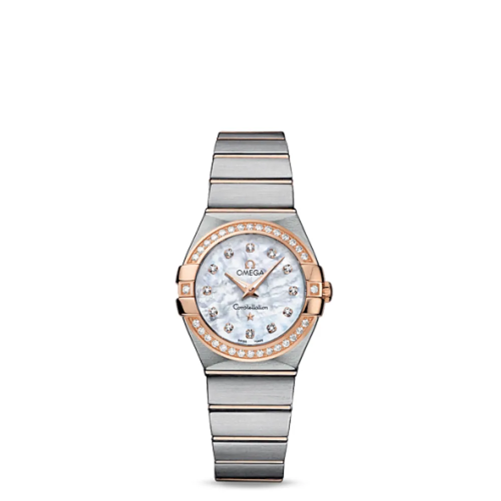 Omega Constellation Quartz 27 Brushed Stainless Steel / Red Gold / Diamond / MOP