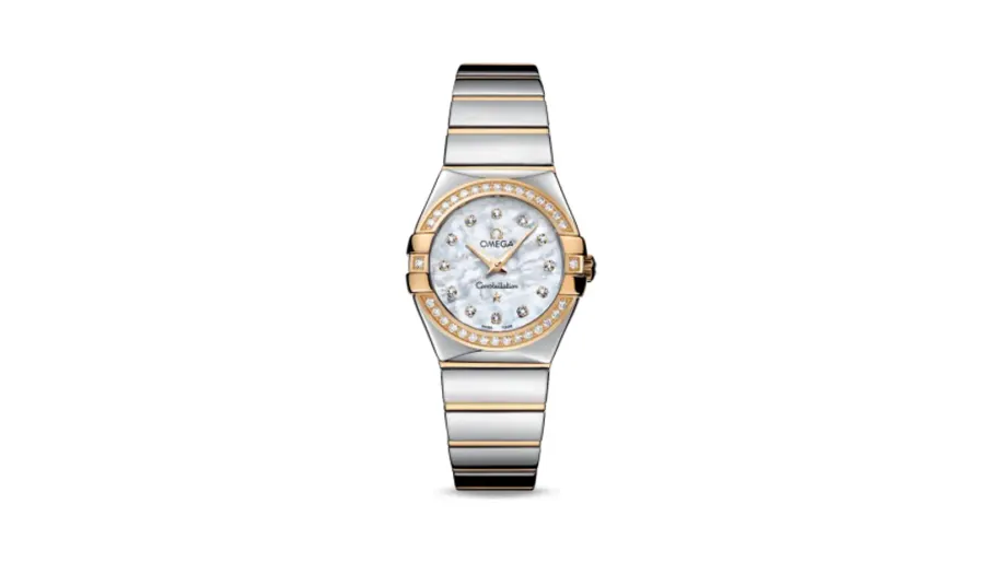 Omega Constellation Quartz 27 Polished Stainless Steel / Yellow Gold / Diamond / MOP