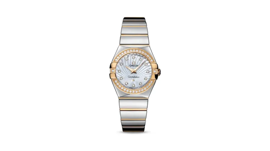 Omega Constellation Quartz 27 Polished Stainless Steel / Yellow Gold / Diamond / MOP Supernova
