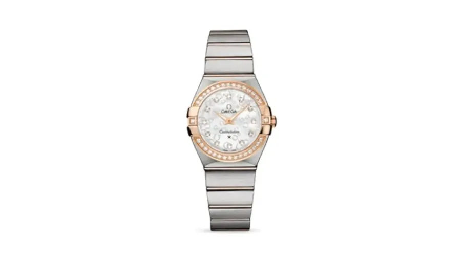 Omega Constellation Quartz 27 Brushed Stainless Steel / Red Gold / Diamond / MOP Omega