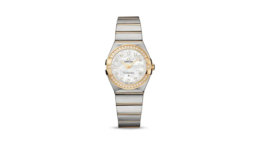 Omega Constellation Quartz 27 Brushed Stainless Steel / Yellow Gold / Diamond / MOP Omega