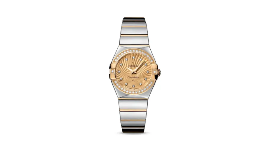 Omega Constellation Quartz 27 Polished Stainless Steel / Yellow Gold / Diamond / Champagne Supernova