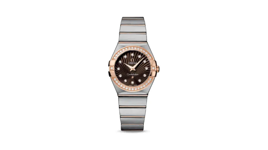 Omega Constellation Quartz 27 Brushed Stainless Steel / Red Gold / Diamond / Brown Supernova
