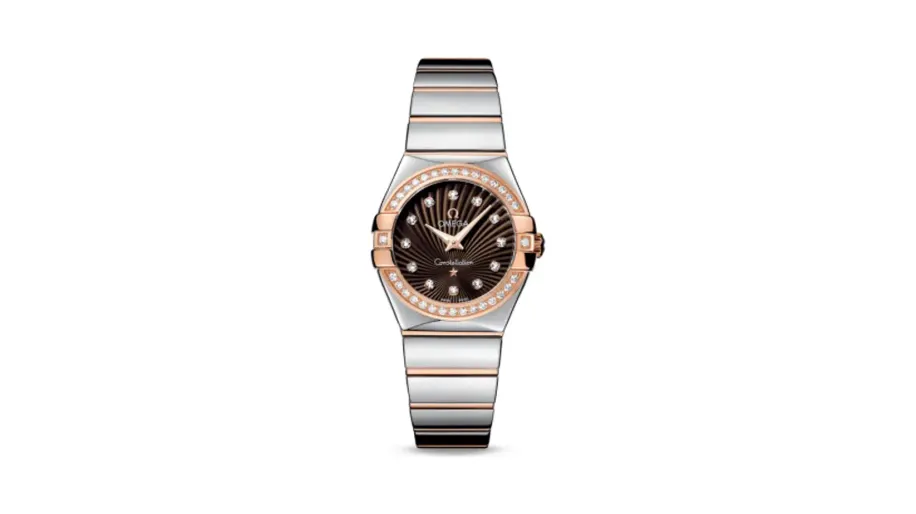 Omega Constellation Quartz 27 Polished Stainless Steel / Red Gold / Diamond / Brown Supernova