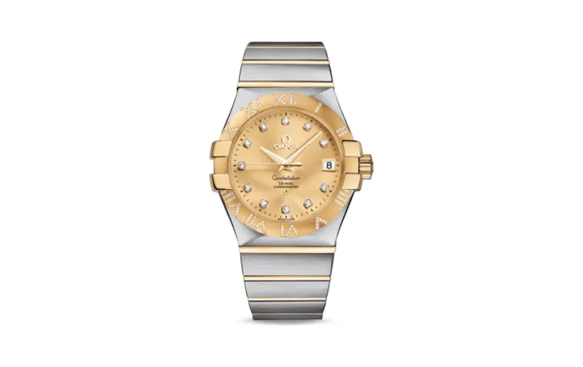 Omega Constellation Co-Axial 35 Stainless Steel / Yellow Gold / Diamond / Champagne