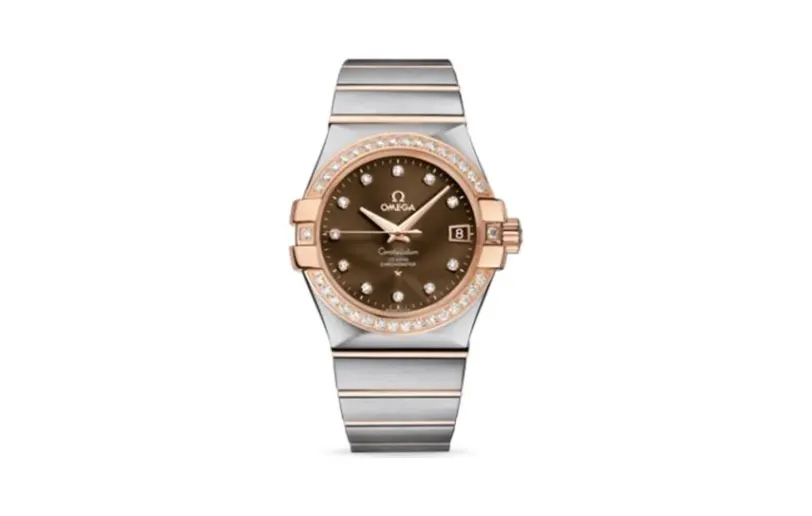 Omega Constellation Co-Axial 35 Stainless Steel / Red Gold / Diamond / Brown