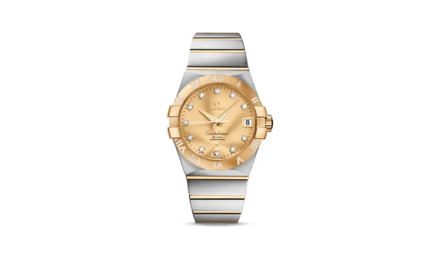 Omega Constellation Co-Axial 38 Stainless Steel / Yellow Gold / Diamond / Champagne