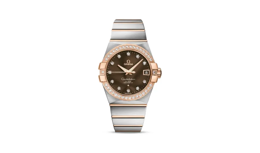 Omega Constellation Co-Axial 38 Stainless Steel / Red Gold / Diamond / Brown