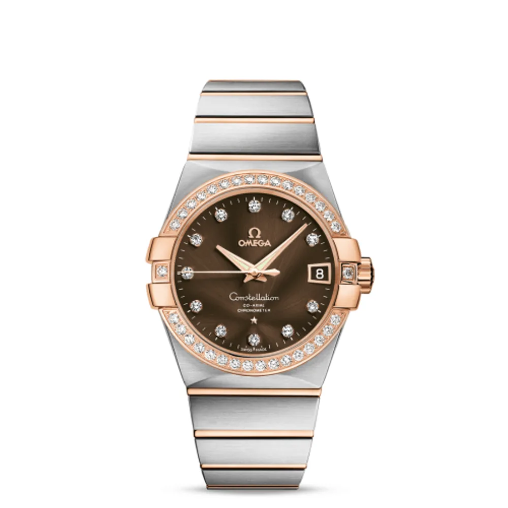 Omega Constellation Co-Axial 38 Stainless Steel / Red Gold / Diamond / Brown