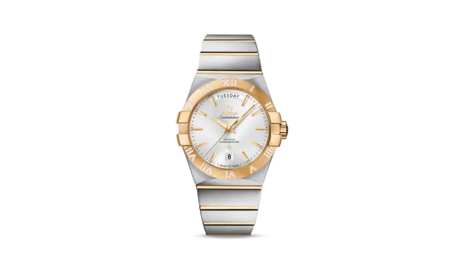 Omega Constellation Co-Axial 38 Day-Date Stainless Steel / Yellow Gold / Diamond / Silver