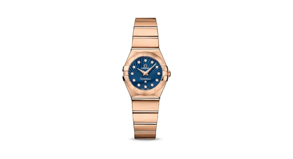 Omega Constellation Quartz 24 Brushed Red Gold / Blue Supernova