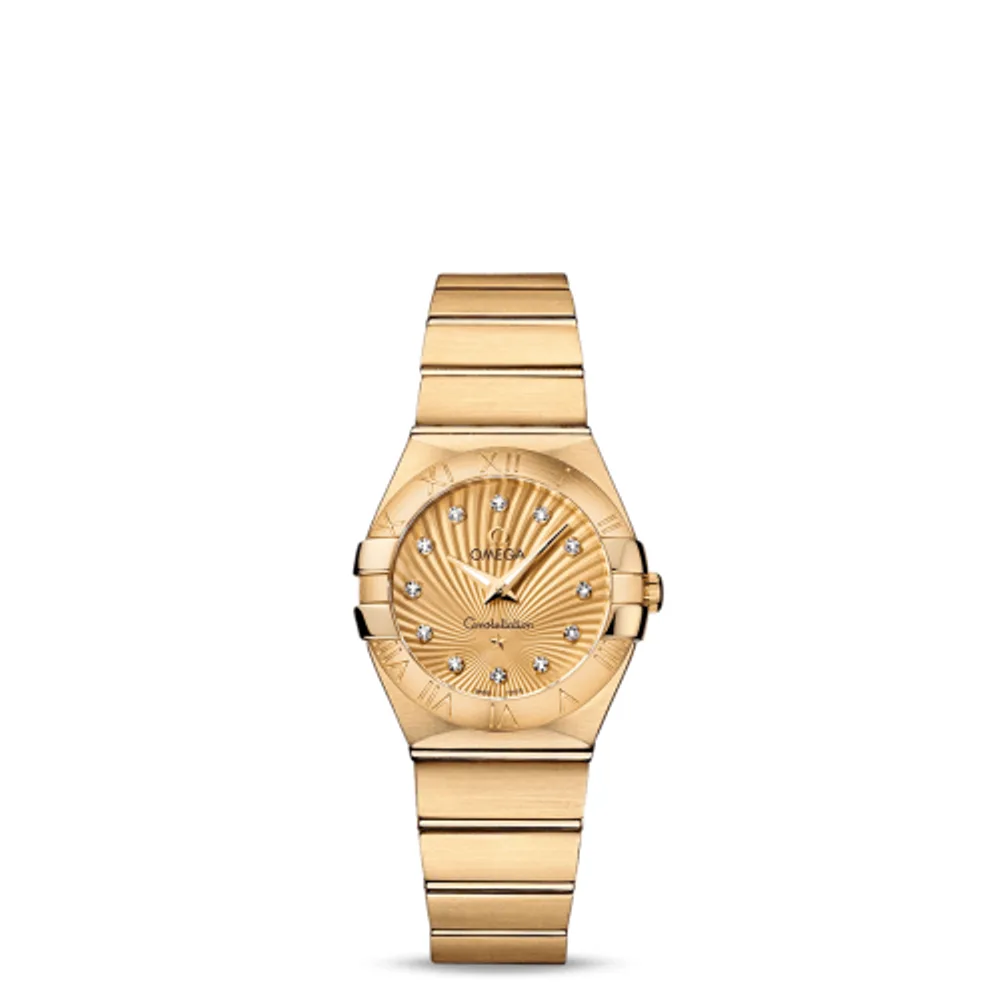 Omega Constellation Quartz 27 Brushed Yellow Gold / Champagne Supernova