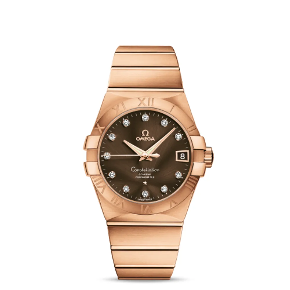 Omega Constellation Co-Axial 38 Red Gold / Brown