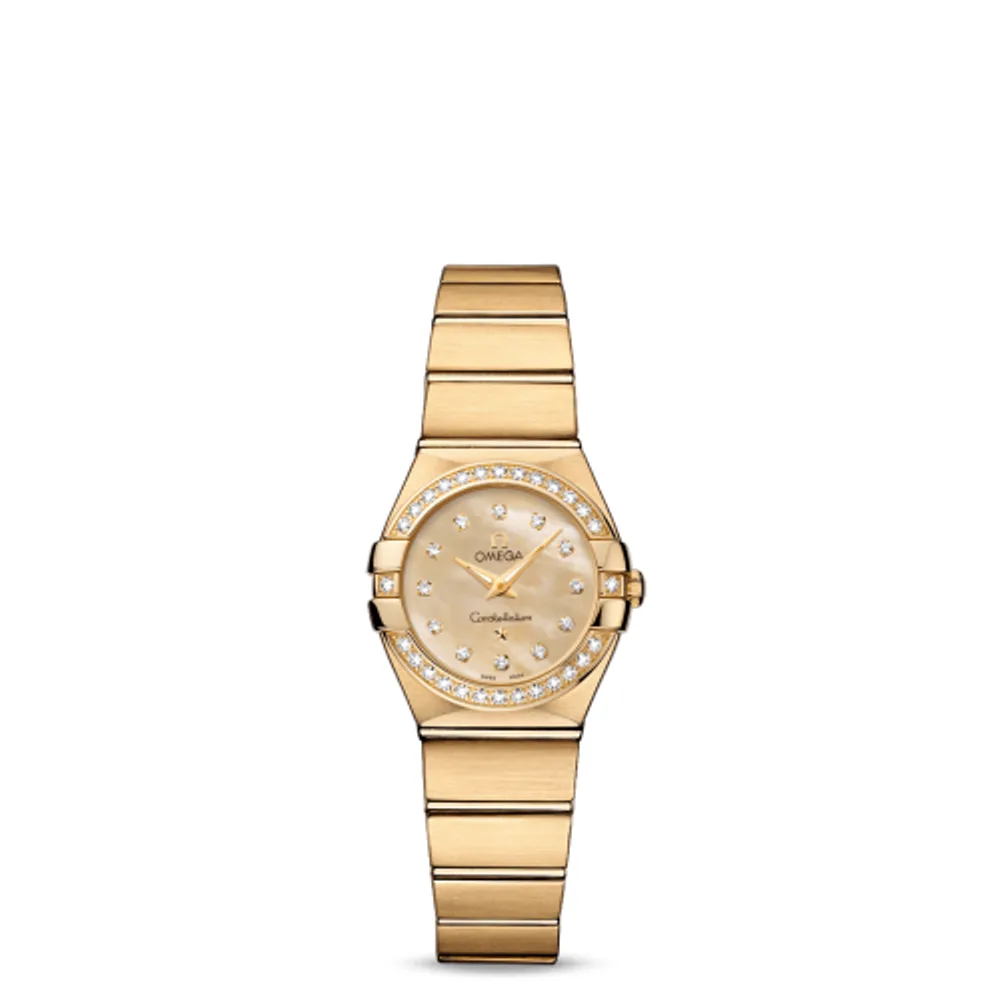 Omega Constellation Quartz 24 Brushed Yellow Gold / Diamond / Champagne MOP