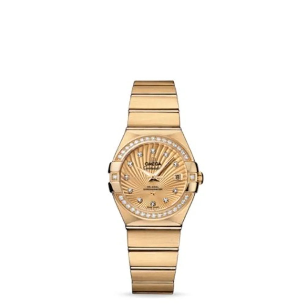 Omega Constellation Co-Axial 27 Brushed Yellow Gold / Diamond / Champagne Supernova