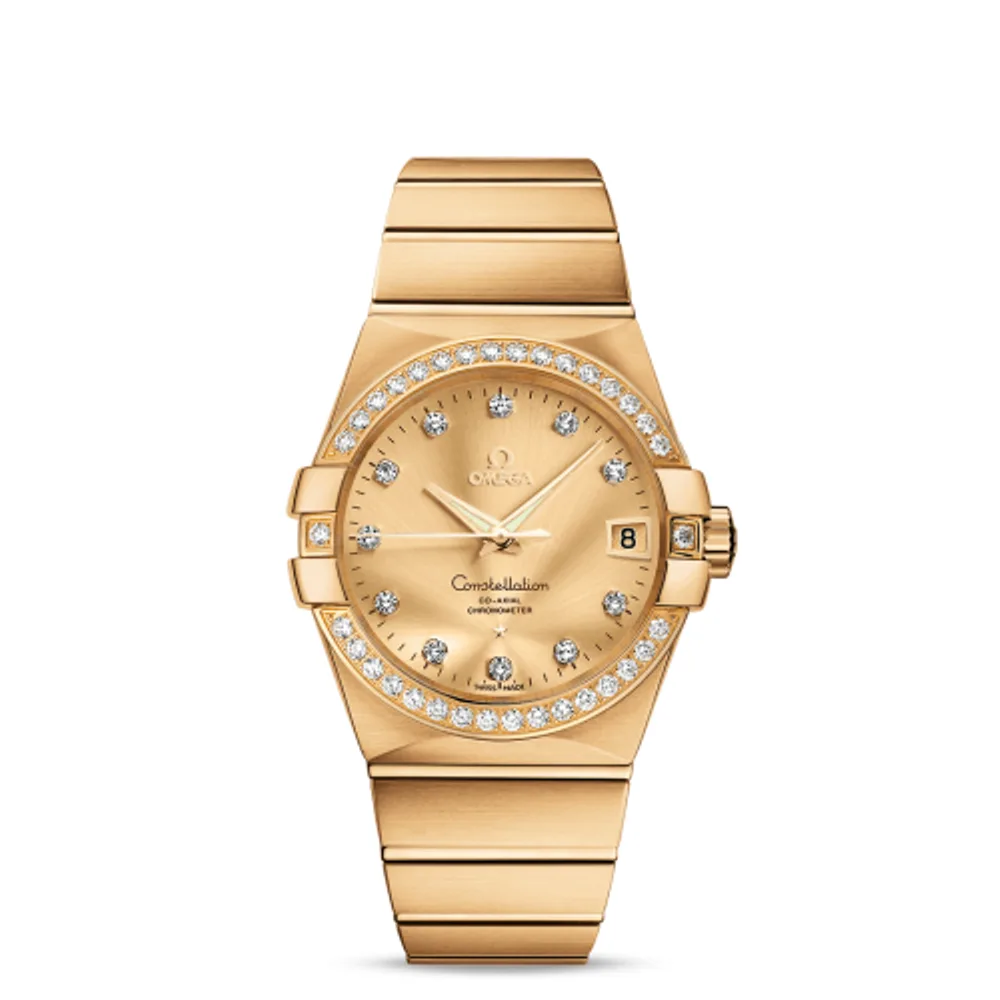 Omega Constellation Co-Axial 38 Yellow Gold / Diamond / Champagne