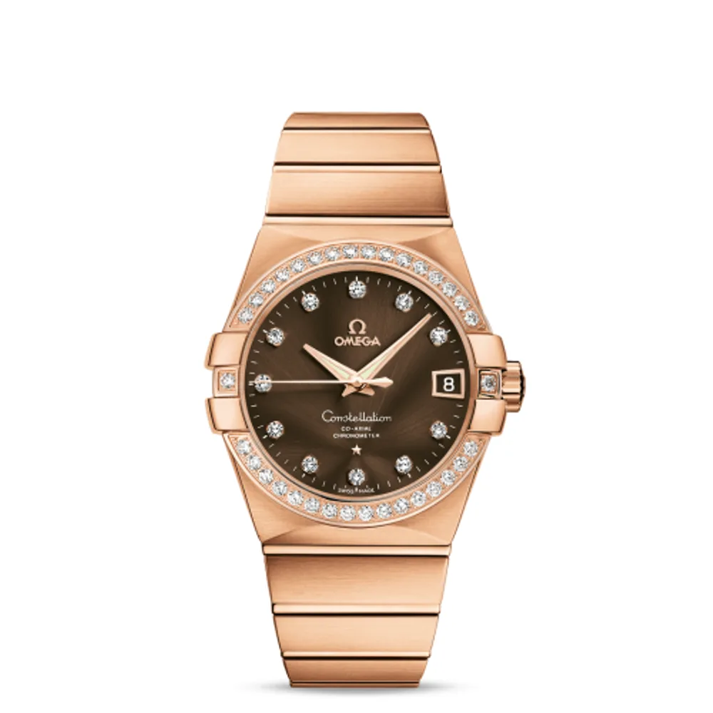Omega Constellation Co-Axial 38 Red Gold / Diamond / Brown