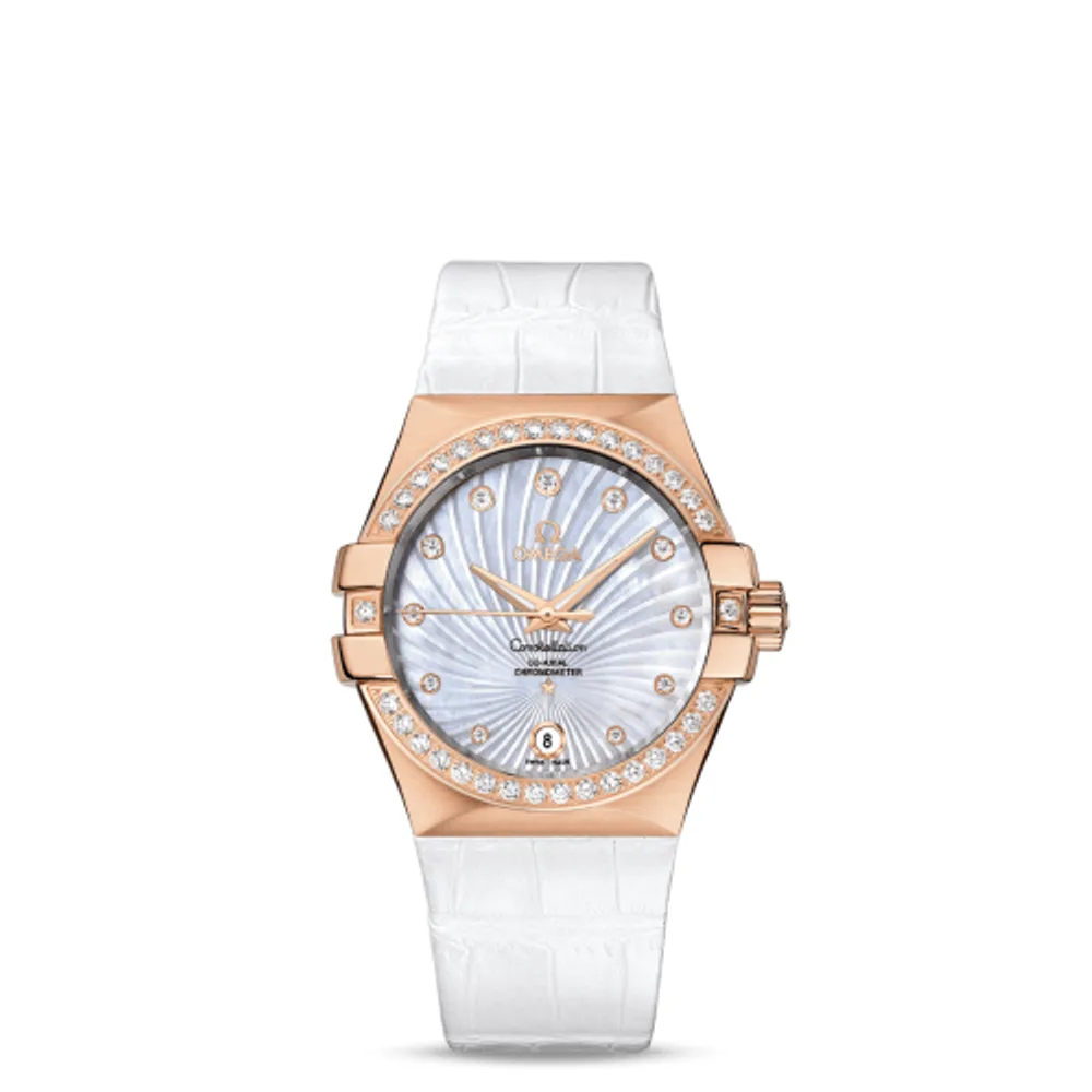 Omega Constellation Co-Axial 35 Red Gold / Diamond / MOP Supernova / Alligator