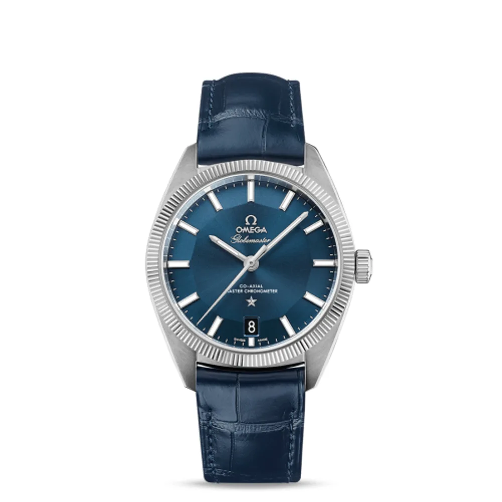 Omega Globemaster Stainless Steel / Blue / Leather