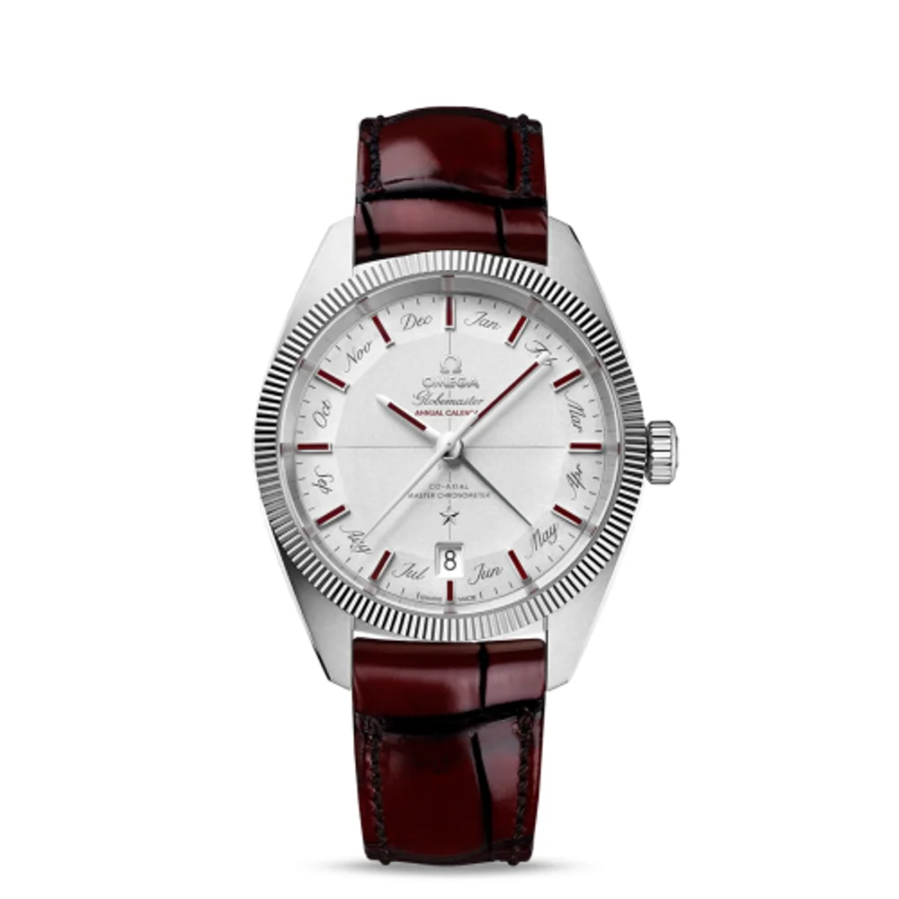 Omega Globemaster Annual Calendar Platinum / Silver / Burgundy